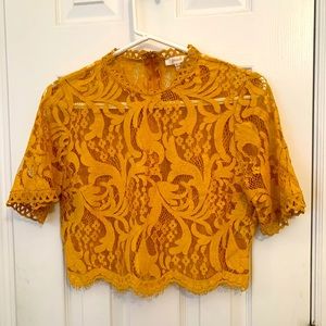 Gold lace top